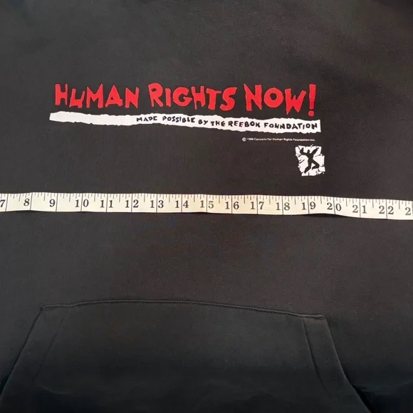 Reebok Human Rights Now! Hoodie Mens X-Large H65683 MSRP $70 - Picture 8 of 12